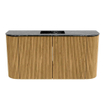 Mondiaz JOYA-DLUX 83.2cm toiletmeubel - ronding links en rechts kleur Oak - Wastafel FAYE positie Midden Zonder kraangat kleur Lava. SW1422098