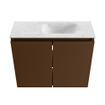 MONDIAZ TURE-DLUX Meuble toilette - 60cm - Rust - EDEN - vasque Opalo - position droite - 1 trou de robinet SW1104553