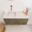 Mondiaz JOYA-DLUX 70cm meuble de salle de bains - couleur Dusk - Vasque FAYE position Gauche Sans trou de robinet couleur Ostra. SW1423378