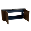 Mondiaz JOYA-DLUX 103.2cm toiletmeubel - ronding links en rechts kleur Walnut - Wastafel FAYE positie Midden Zonder kraangat kleur Lava. SW1422520