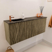Mondiaz JOYA-DLUX 100cm meuble de salle de bains - couleur Dusk - Vasque FAYE position Gauche 1 trou de robinet couleur Lava. SW1423256