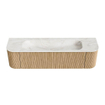 MONDIAZ KURVE-DLUX 170cm Meuble salle de bain avec module 25 G et D - couleur Oak - 1 tiroir - 2 portes - vasque BIG LARGE centre - 2 trous de robinet - couleur Ostra SW1137787