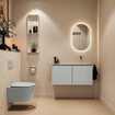 MONDIAZ TURE-DLUX meuble WC 100 cm Greey. Lavabo EDEN Ostra position droite. Sans trou de robinet. SW1104859