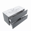 MONDIAZ VICA-DLUX Ensemble meuble de salle de bains - 100cm - meuble bas plata - 2 tiroirs - lavabo encastré cloud gauche - 1 trou de robinet - version hauteur 60cm - glace SW1088326