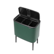 Brabantia Bo Touch Bin Poubelle - 3x11 litres - 3 seau intérieur en plastiques - pine green SW1117525