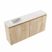 MONDIAZ TURE-DLUX Meuble toilette - 100cm - Washed Oak - EDEN - vasque Ostra - position gauche - 1 trou de robinet SW1105150