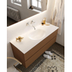 Mondiaz VICA Ensemble de meuble de salle de bain - 120cm - meuble sous-vasque repos - 2 tiroirs - lavabo moon milieu - sans trou de robinet version XL 60cm haut SW1089686