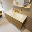 Mondiaz VICA-DLUX ensemble de meuble de salle de bain - 110cm - meuble sous-vasque oro - 2 tiroirs - lavabo encastré cloud droite - sans trous de robinet - version haute de 60cm - opalo SW1086614