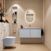 MONDIAZ TURE-DLUX Meuble toilette - 120cm - Clay - EDEN - vasque Glace - position centrale - sans trou de robinet SW1103289