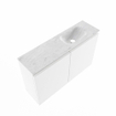 MONDIAZ TURE-DLUX Meuble de toilettes 80 cm Talc. Lavabo EDEN Opalo position droite. Avec 1 trou de robinet. SW1104145