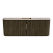 Mondiaz JOYA-DLUX Meuble de salle de bains 113,2cm - arrondis gauche et droite couleur Shadow - Vasque FAYE position Milieu 1 trou de robinet couleur Arena. SW1426252