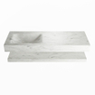 Mondiaz ALAN-DLUX Ensemble de meuble - 130cm - meuble Opalo mat - 0 tiroirs - Lavabo Cloud Opalo suspendu - vasque Gauche - 0 trous de robinet SW809318