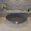 Ideavit SolidEllipse vrijstaand bad - 180x88x55cm - solid surface - overloopgat - inclusief pop up afvoer - donkergrijs mat SW1079969