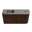 Mondiaz JOYA-DLUX 81.6cm toiletmeubel - ronding rechts kleur Walnut - Wastafel FAYE positie Links Zonder kraangat kleur Sombra. SW1424755
