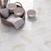 Cifre Ceramica Carrelage hexagonal - 15x17cm - Gold brillant (blanc) SW857385