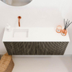 Mondiaz JOYA 90cm meuble de salle de bains - couleur Shadow - Vasque FAYE position Gauche Sans trou de robinet couleur Talc. SW1421418