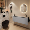 MONDIAZ TURE-DLUX Meuble toilette - 120cm - Plata - EDEN - vasque Glace - position droite - 1 trou de robinet SW1103468