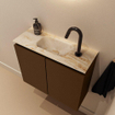 MONDIAZ TURE-DLUX 60cm toiletmeubel Rust. EDEN wastafel Frappe positie midden. Met 1 kraangat. SW1102978