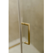 FugaFlow Eccelente Vetro Porte de douche - 90x200cm - charnières - poignée de porte - plat - verre de sécurité clair - Laiton brossé PVD (Or) SW1469514