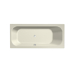 Xenz Aruba Ligbad - 170x75x48 - afvoer Midden - overloop andere kant - acryl - wit SW378283