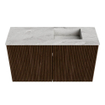 Mondiaz JOYA-DLUX 70cm toiletmeubel - kleur Walnut - Wastafel FAYE positie Rechts Zonder kraangat kleur Glace. SW1422368