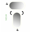 INK SP27 Spiegel - 40x3x80cm - LED onder en boven colour changing - dimbaar - Spiegelverwarming - ovaal - zonder kader - aluminium Spiegel SW798424
