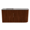 Mondiaz JOYA-DLUX Meuble de salle de bains 81.6cm - arrondi droit couleur Ruby - Vasque FAYE position Gauche Sans trou de robinet couleur Oza SW1425537