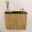 Mondiaz JOYA 51.6cm toiletmeubel - ronding links kleur Oak - Wastafel FAYE positie Rechts 1 kraangat kleur Urban. SW1421266
