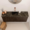 Mondiaz JOYA-DLUX 100cm toiletmeubel - kleur Walnut - Wastafel FAYE positie Midden Zonder kraangat kleur Lava. SW1422460