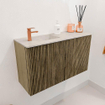 Mondiaz JOYA-DLUX 70cm toiletmeubel - kleur Dusk - Wastafel FAYE positie Links 1 kraangat kleur Ostra. SW1423387