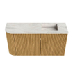 Mondiaz JOYA-DLUX 81.6cm meuble de salle de bains avec WC - arrondi gauche couleur Chêne - Vasque FAYE position droite Sans trou de robinet couleur Ostra. SW1422256