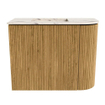 Mondiaz JOYA-DLUX Meuble de toilette 51,6cm - arrondi droit couleur Chêne - Vasque FAYE position Gauche 1 trou de robinet couleur Nata SW1424045