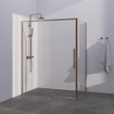 BRAUER Season cabine de douche - 160x100x200cm - porte coulissante - verre transparent - réversible - traitement anticalcaire - Cuivre SW1448684