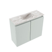 MONDIAZ TURE-DLUX Meuble toilette - 60cm - Greey - EDEN - vasque Glace - position centrale - 1 trou de robinet SW1103279