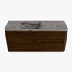 Mondiaz CIRO-DLUX Meuble de salle de bains - 120x45x50cm - vasque en solid surface Sombra - 1 bassin à gauche - sans trous de robinet - 2 tiroirs - Noyer SW1530738