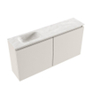 MONDIAZ TURE-DLUX meuble de toilettes 100cm Linen. EDEN lavabo Ostra position gauche. Avec 1 trou de robinet. SW1104932