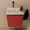 MONDIAZ TURE-DLUX Meuble toilette - 40cm - Fire - EDEN - vasque Opalo - position gauche - sans trou de robinet SW1104337