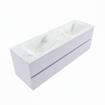 Mondiaz VICA-DLUX ensemble de meuble de salle de bain - 150cm - meuble sous-vasque cale - 2 tiroirs - lavabo encastré cloud double - 2 trous de robinet - version haute de 60cm - opalo SW1086353