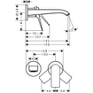 Hansgrohe Vivenis Mitigeur de lavabo - encastré - saillie 19,2 cm - chrome noir brossé SW1387983