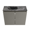 MONDIAZ TURE-DLUX Meuble de toilettes 60 cm Smoke. Lavabo EDEN Lava position gauche. Avec 1 trou de robinet. SW1104071