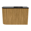 Mondiaz JOYA 61.6cm meuble de toilette - arrondi gauche couleur Oak - Vasque FAYE position Droite Sans trou de robinet couleur Urban SW1421201