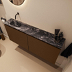 MONDIAZ TURE-DLUX Meuble toilette - 120cm - Rust - EDEN - vasque Lava - position gauche - sans trou de robinet SW1104037