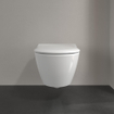 Villeroy & Boch Subway 2.0 WC suspendu - 56cm - avec réservoir encastré Geberit UP320 - avec abattant de WC Saniclass - plaque de commande QeramiQ Push - boutons rectangulaires - noir mat SW1431060