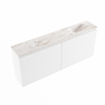 MONDIAZ TURE-DLUX Meuble toilette - 120cm - Talc - EDEN - vasque Frappe - position droite - 1 trou de robinet SW1102607