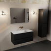 Mondiaz AIVY Ensemble de meuble - 100x45x50cm - 0 trous de robinet - 1 vasque talc Solid surface - Centre - 2 tiroirs - avec miroir - MDF Urban SW892303