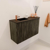 Mondiaz JOYA 71.6cm meuble de salle de bains - arrondi droit couleur Shadow - Vasque FAYE position Gauche 1 trou de robinet couleur Urban. SW1421504