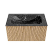 MONDIAZ KURVE-DLUX 80cm Meuble salle de bain - couleur Oak - 1 tiroir - vasque BIG SMALL centre - 1 trou de robinet - couleur Lava SW1138148