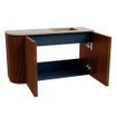 Mondiaz JOYA-DLUX Meuble de toilette 71.6cm - arrondi gauche couleur Ruby - Vasque FAYE position Droite 1 trou de robinet couleur Saba. SW1425613