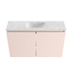 MONDIAZ TURE-DLUX Meuble toilette - 80cm - Rosee - EDEN - vasque Opalo - position centrale - 1 trou de robinet SW1104502