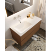 Mondiaz VICA ensemble de meuble de salle de bain - 100cm - meuble sous-vasque reposant - 2 tiroirs - lavabo cloud gauche - sans trou de robinet version XL 60cm de haut SW1089691